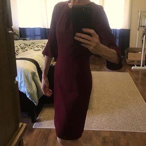 J Crew pointe knit wine red sheath dress size 00